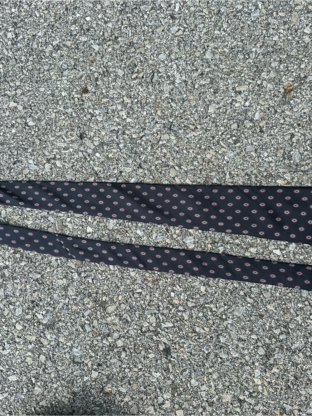 Christian Dior Black Men's Italian Silk Tie with Red Dot Pattern made in USA